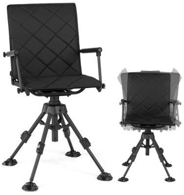 Costway 360° Silent Swivel Hunting Seat with 5-Level Adjustable-Black