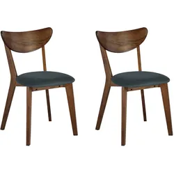 ESSZIMMERSTUHL 2er-Set Gummibaumholz Dunkler Holzfarbton Erie