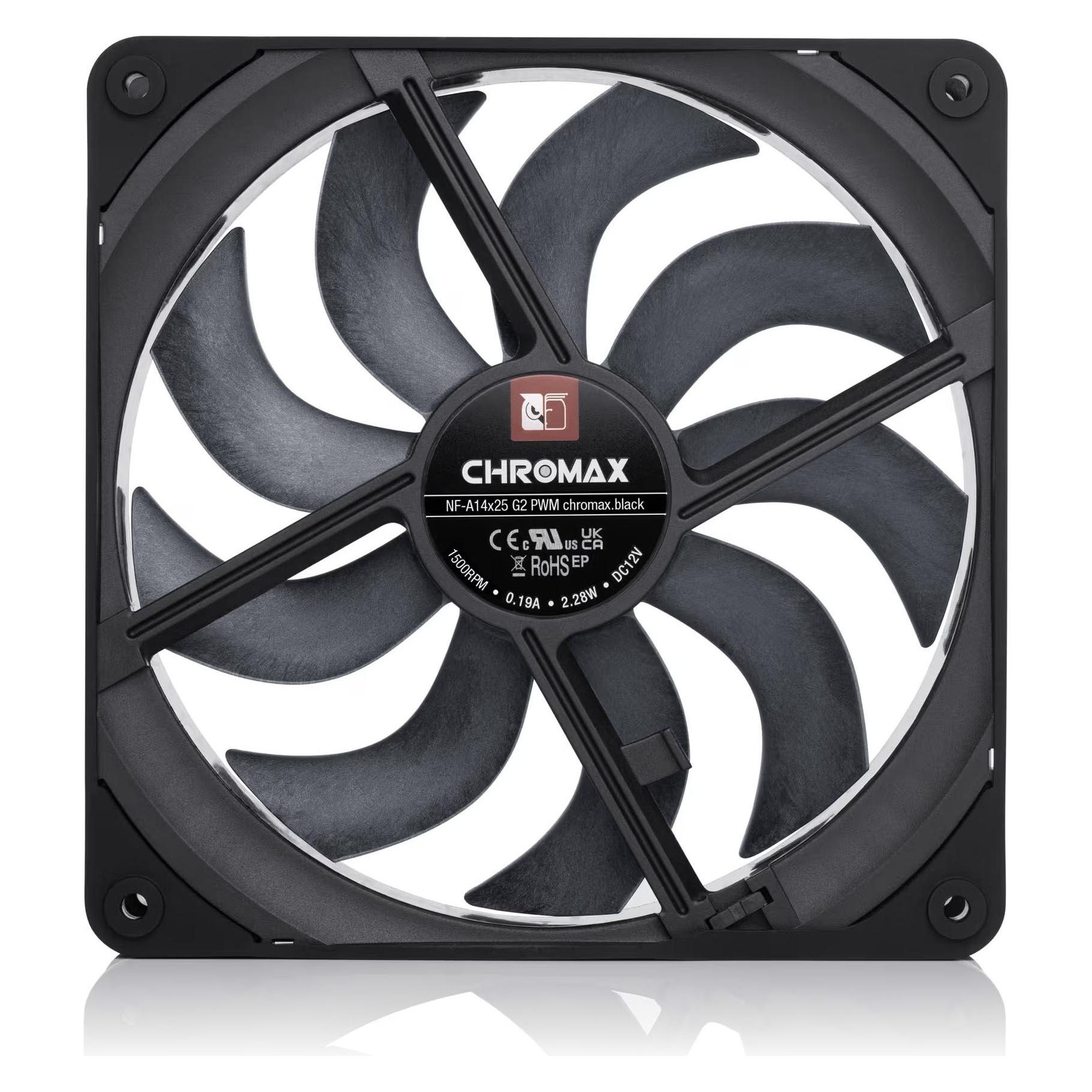 Noctua NF-A14x25 G2 PWM chromax.black (140 mm, 1x) (NF-A14x25 G2 PWM chromax.black)