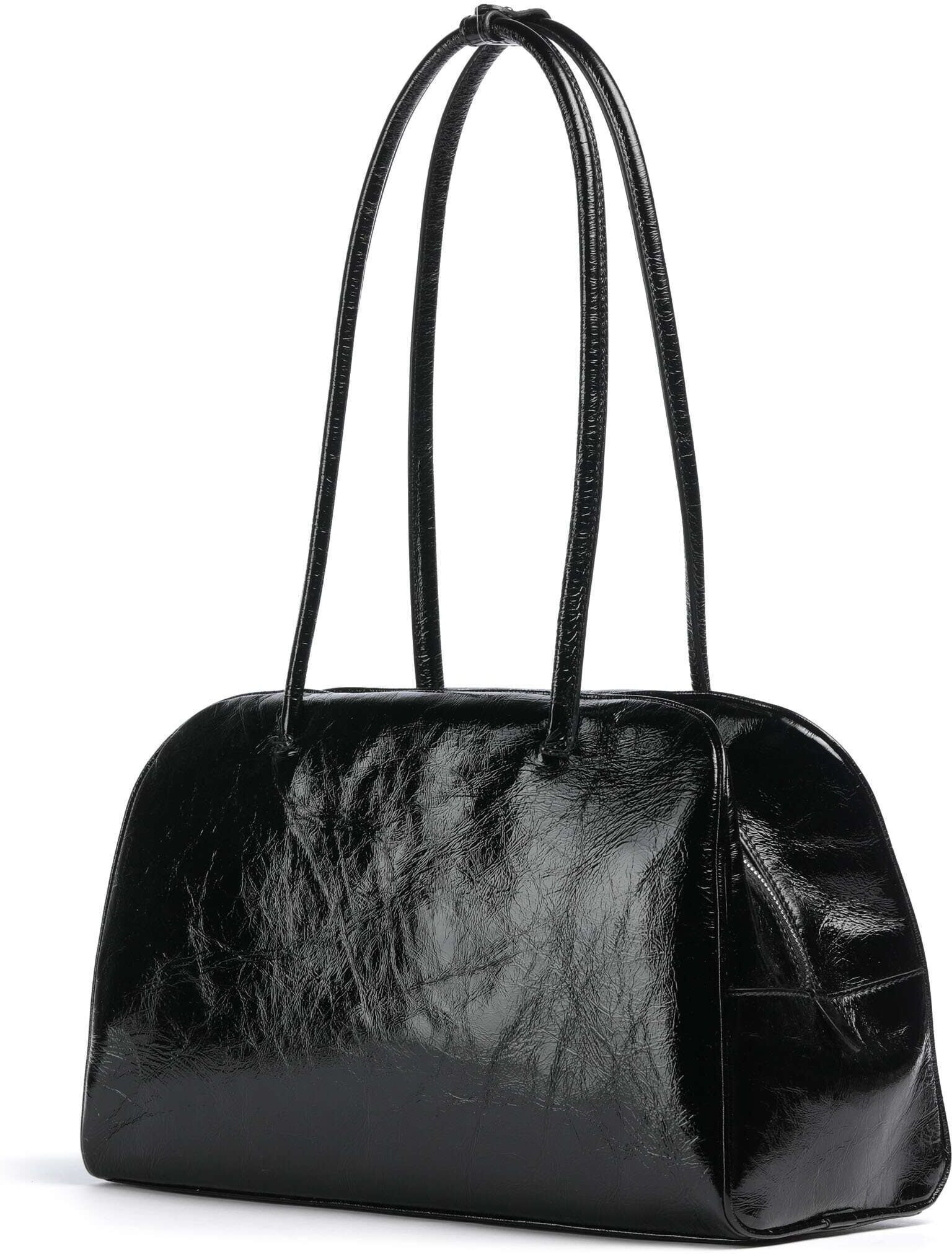 Abro Venice Amara Schultertasche aus Leder, schwarz