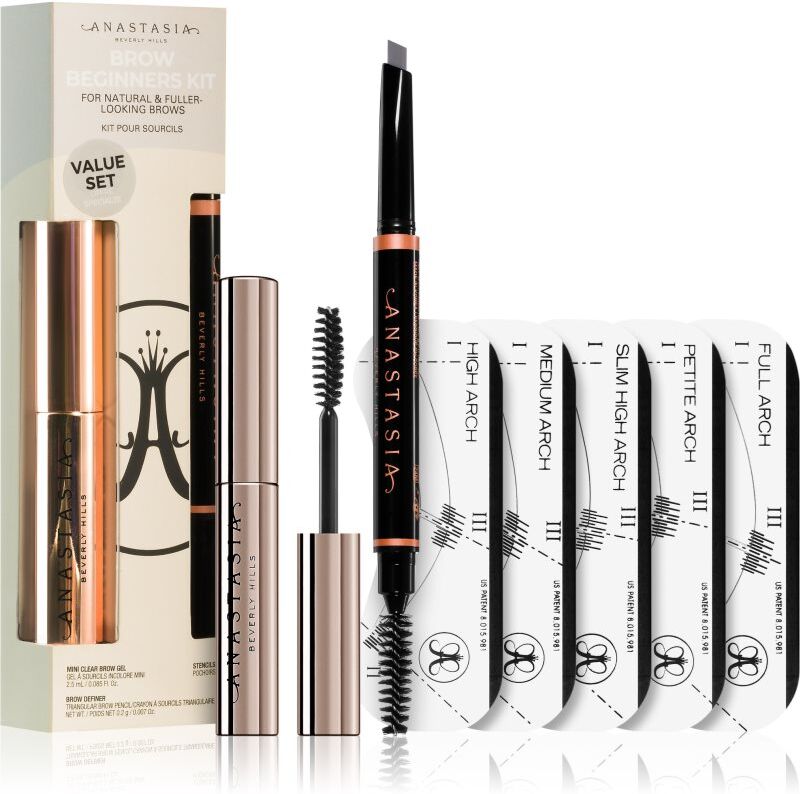 Anastasia Beverly Hills Brow Beginners Kit Set Eyebrow shade Ebony