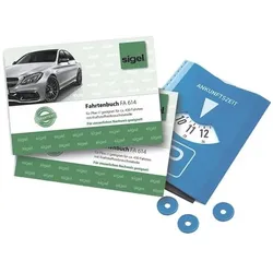 Sigel 2x Fahrtenbuch »T1096« (A6 quer) inkl. Parkscheibe »T1096« weiß, 14.8x10.5 cm