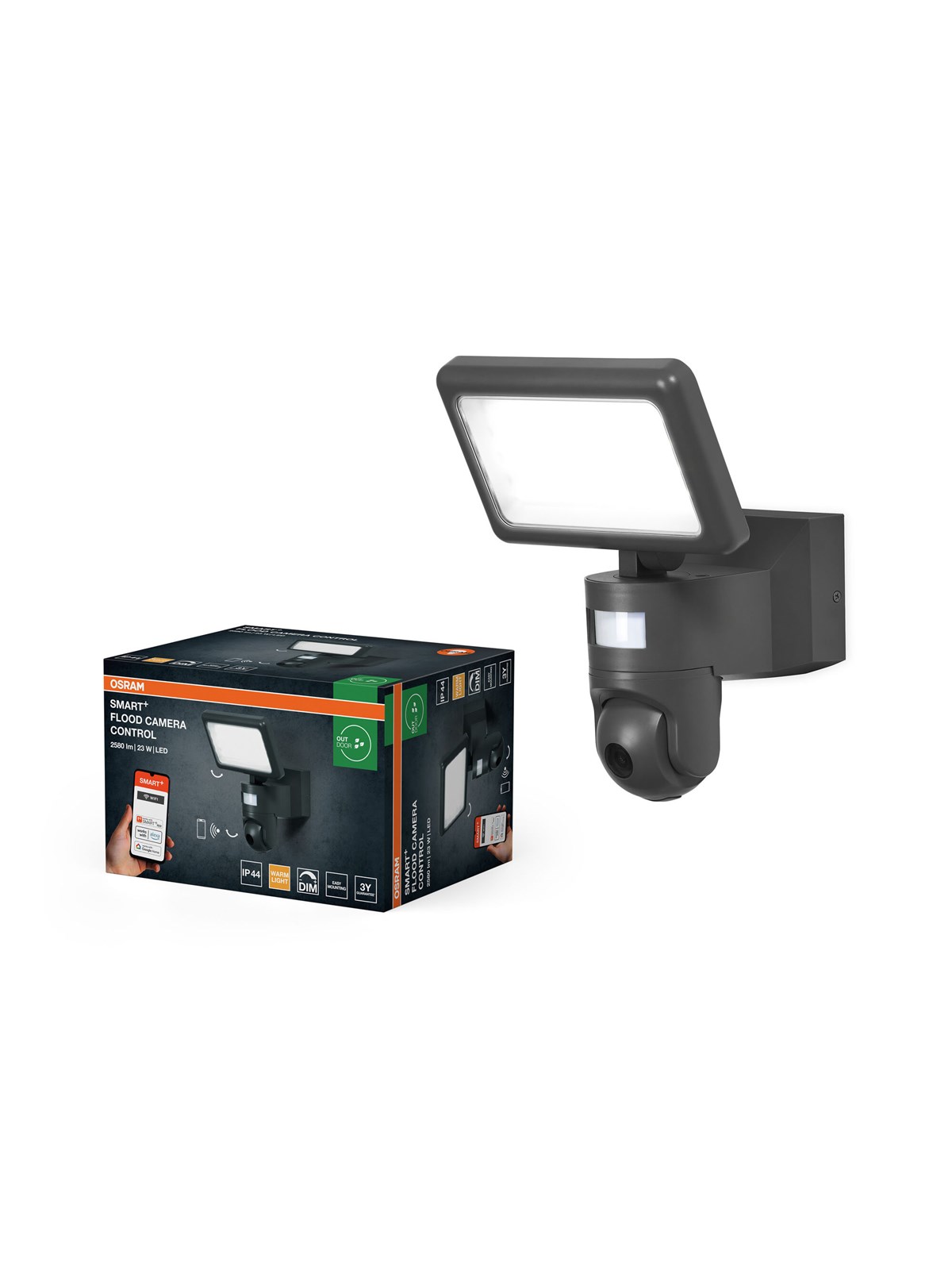 Osram SMART+ Floodlight with camera 2000lm 23W/830 IP44 WiFi