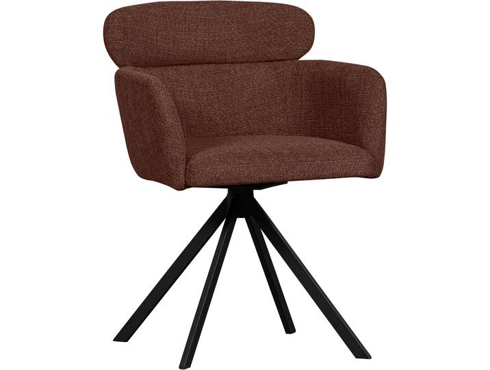 Esszimmerstuhl WOOOD Fenne aus Kunstleder mit Drehgestell aus Metall H 80 x B 58 cm , braun (kastanienfarben, kastanienfarben), B:58cm H:80cm T:60cm, Stühle, Esszimmerstuhl, Polterstuhl mit Drehfuss, gewebtem Stoff, Höhe 80 cm