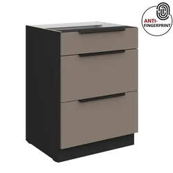 Küchen Unterschrank 60 Küche ARIA Sandgrau ultra Anti Fingerprint Küchenzeile