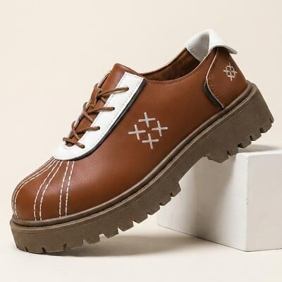 LightInthebox Men's Casual Style Sneakers, Vintage Color Block Lace Up Shoes with Chunky Rubber Sole and Unique Stitching Design for Streetwear, Travel and Everyday Wear