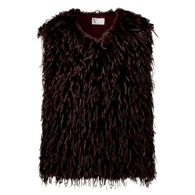 Fellweste VERA MONT "Damen mit Fransen", Damen, Gr. S, rostbraun, Obermaterial: 100% Polyester. Futter: 100% Polyester, lässig geschnitten hüftlang, Westen