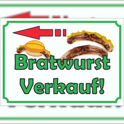 HB-Druck Bratwurst Werbeaufkleber Aufkleber mit Pfeil nach links A7 (74x105mm)