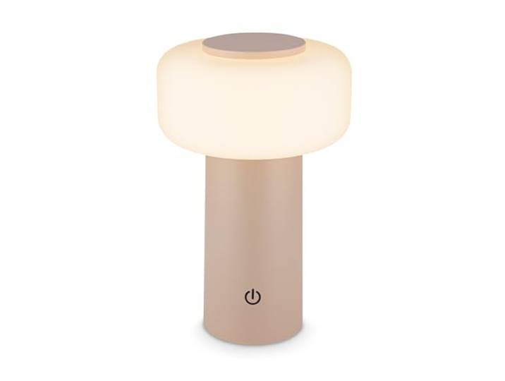 BRILONER - LED tafellamp draadloos IP44 met touch, dimbaar, oplaadbare batterij & lichtbron verwisselbaar, bedlamp, leeslamp, LED lamp, decoratieve lamp, oplaadbare batterij lamp, 13x20,6 cm, beige