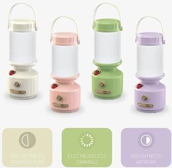 United Tripolar Dimmable LED Bedside Lamp Adjustable Ambient Light For Home & Camping white