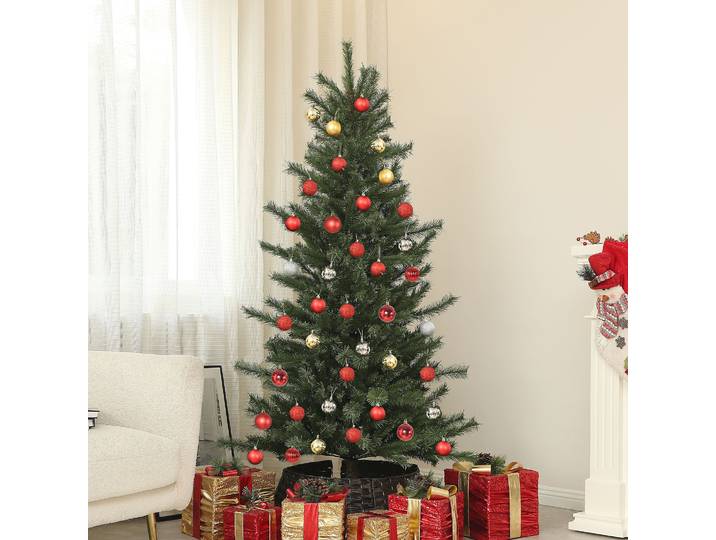 HOMCOM Sapin Artificiel 180cm 467 Branches Support Acier Vert