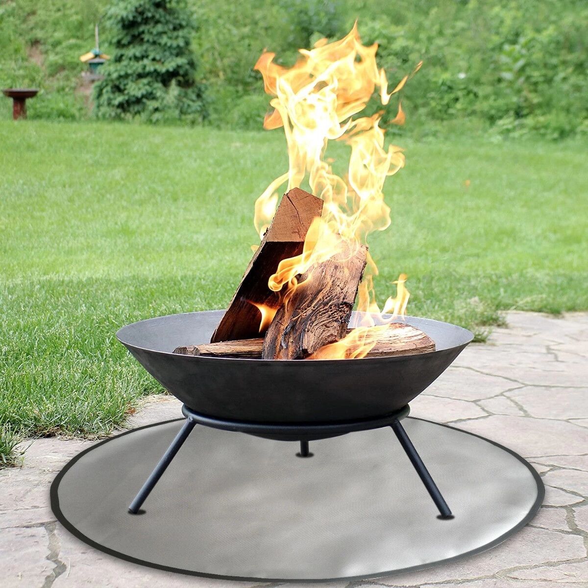 INF Outdoor Silikon-Glasfaser feuerfeste Grillmatte – wärmebeständig, wasserfest und fleckenresistent S