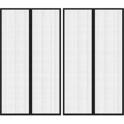 vidaXL Fliegengitter-Türvorhänge 2 Stk. Magnet Schwarz 200x80 cm
