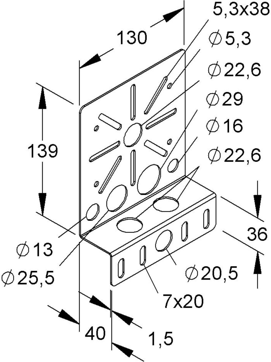 Niedax Montageplatte RMP 130)