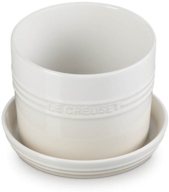 Le Creuset 14cm Stoneware Herb Planter with Tray - Meringue