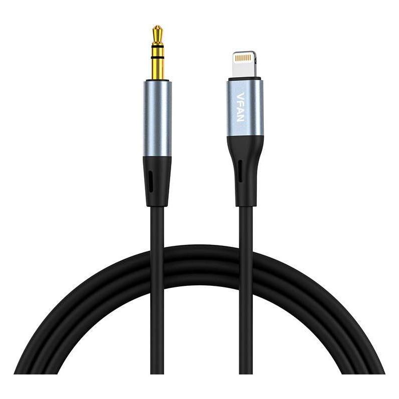 Vipfan L05 Lightning to mini jack 3.5mm AUX cable, 1m (gray) (1 m, AUX Kabel) (23566116)