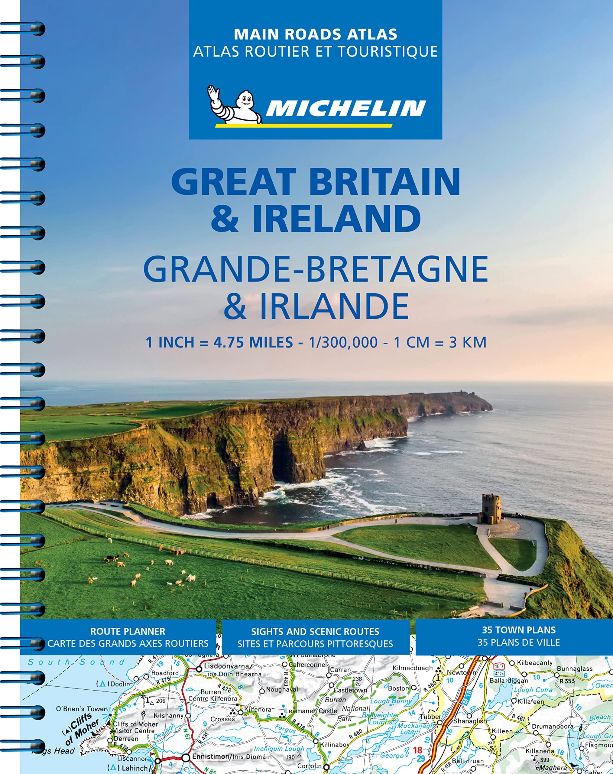 Atlas routier à spirales - Grande Bretagne & Irlande (multilingue)   Michelin