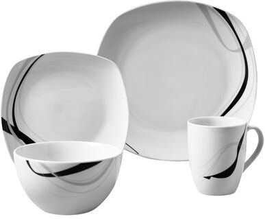 Carnival 16pc Soft Square Porcelain Dinnerware Set