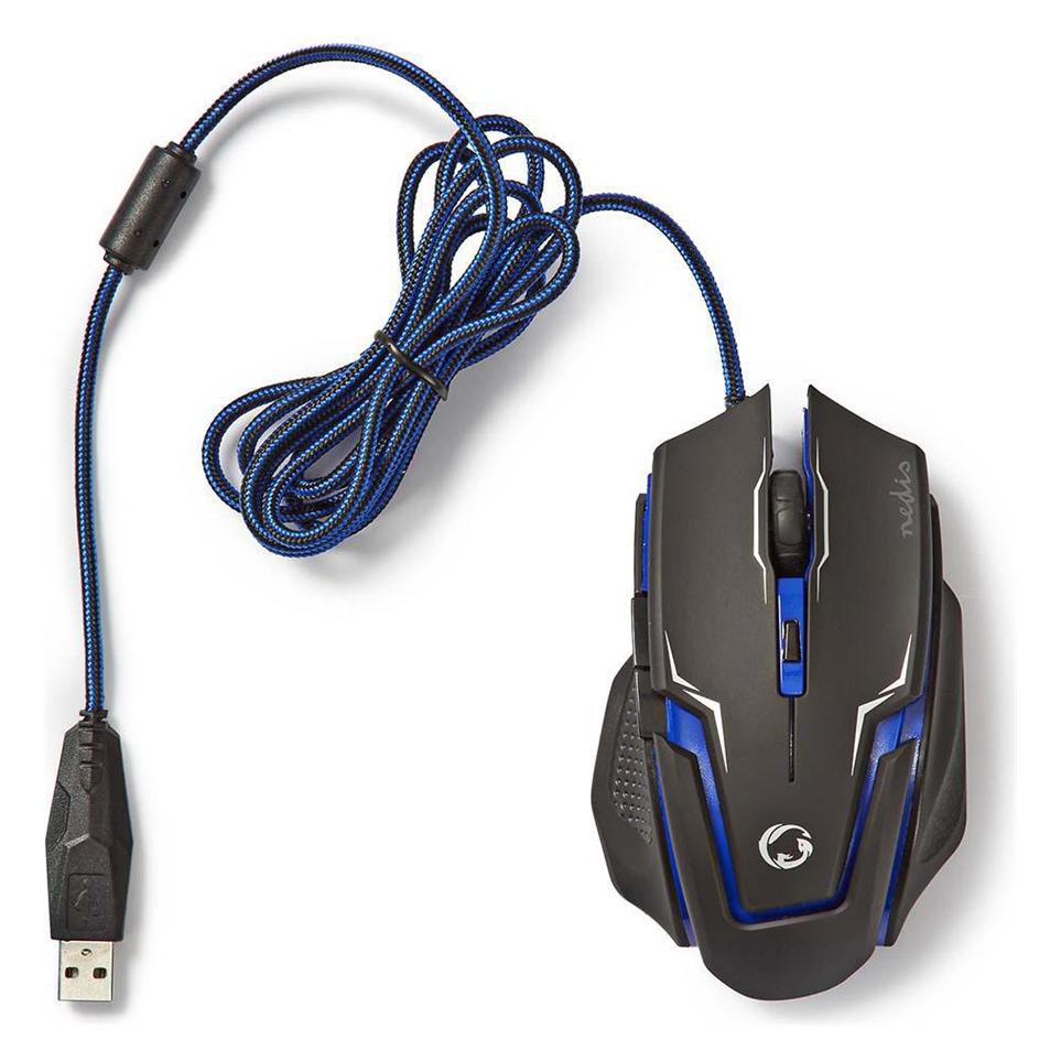 Nedis Set aus Gaming-Maus und Mousepad - 2400 dpi (GMMP200BK)