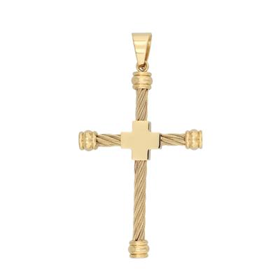 Kettenanhänger ADELIA´S "Anhänger – Kreuz Kreuzanhänger aus Edelstahl", gold, Schmuckanhänger, Damen, Edelstahl, Kettenanhänger, Ein Geschenk, das Freude macht