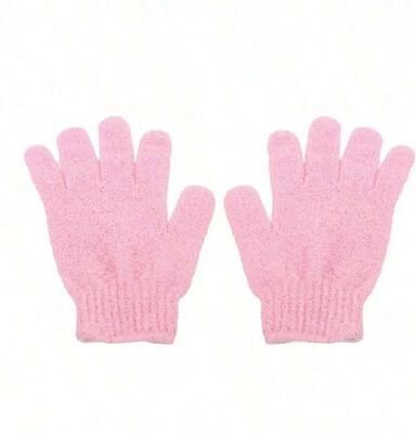 Shop Station Reversible Exfoliating Shower Gloves For Deep Cleansing & Smooth Skin pink