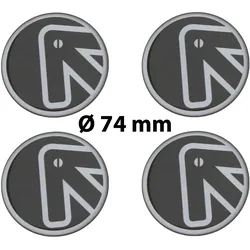 4 x Ø 74 mm Polymere Aufkleber / Pfeil / Nabenkappen, Felgendeckel