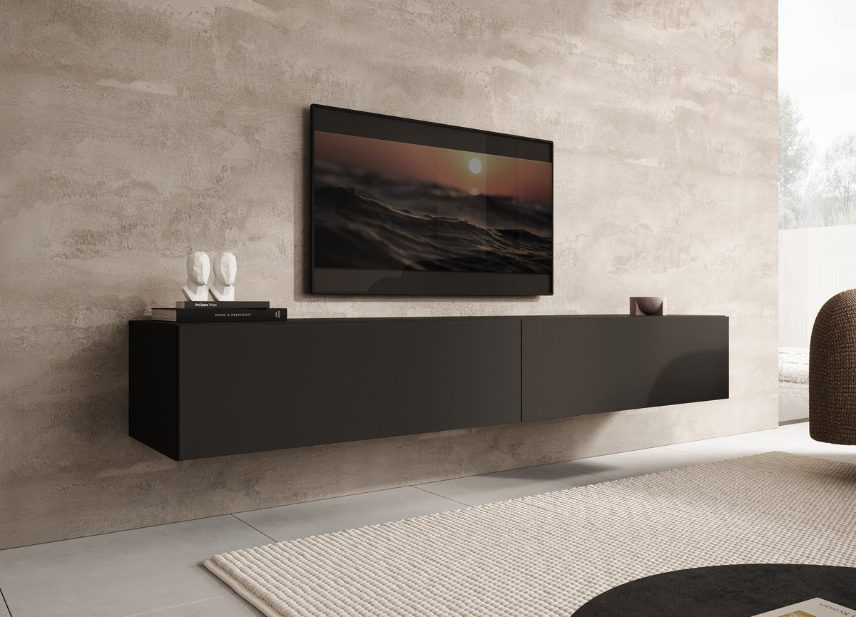 Meubella TV-Meubel Palm Mat zwart Breedte: 200 cm