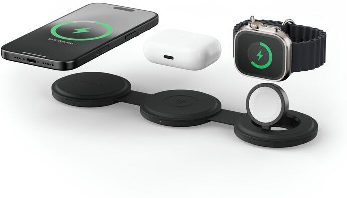 CARREGADOR SATECHI QI2 GO 3IN1 PRETO