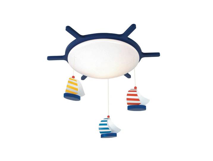 Niermann Niermann Segelboote Segelboote, Blau, Weiß, Metall, Kunststoff, 53x10x53 cm, Europäischer Sicherheitsstandard, Lampen & Leuchten, Innenbeleuchtung, Kinderzimmerlampen, Kinderdeckenleuchten