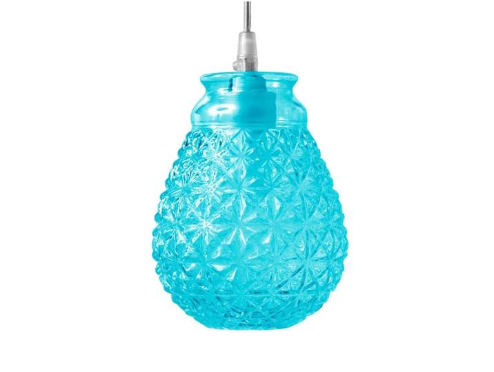 KARMAN lampe à suspension CERAUNAVOLTA forme G (Blu Tiffany - Verre)