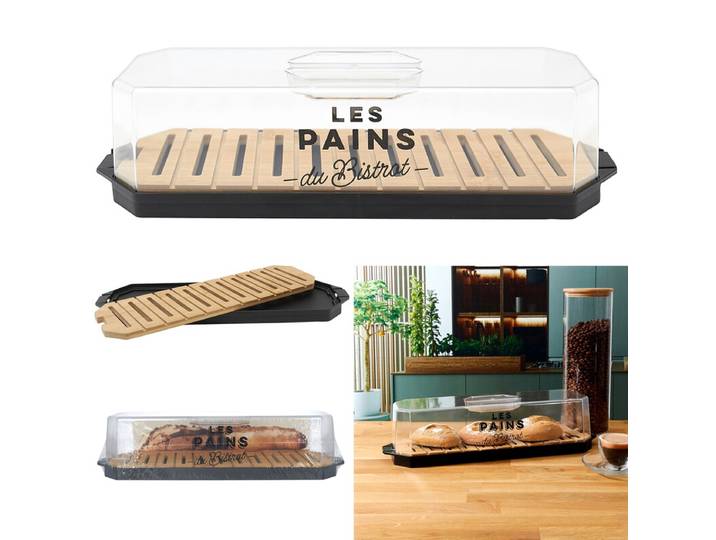 COOK CONCEPT Boîte à pain avec couvercle transparent Bistrot