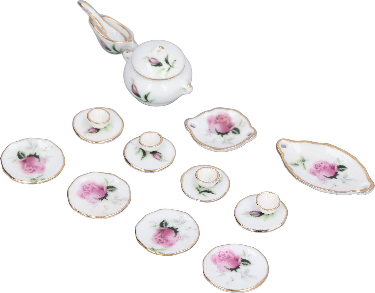 Gistuch Miniatuur Set Porseleinen Theekopjes voor Poppenhuis 1:12