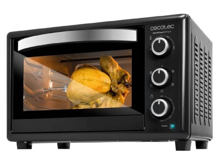 Cecotec Four de comptoir Bake&Toast 3090 Noir Gyro\, 30 L\, 1500 W\, 5 fonctions différentes\, Comprend une broche rotative
