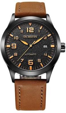 Everyday Crate Ochstin 62028 Automatic Mechanical Watch Mens Leather Watch With Calendar Waterproof Dress Watch coffee