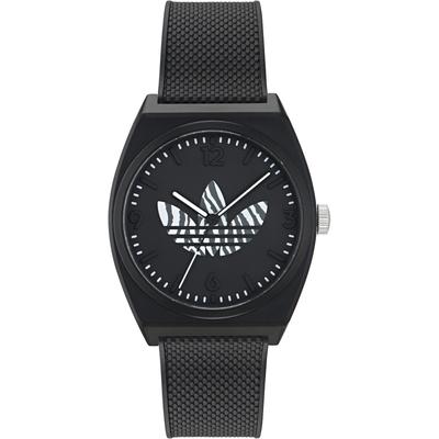 Quarzuhr ADIDAS ORIGINALS "PROJECT TWO GRFX", schwarz (schwarz, schwarz), Armbanduhren, Damen, schwarz, Quarzuhr, Armbanduhr, Damenuhr, Herrenuhr, unisex, analog