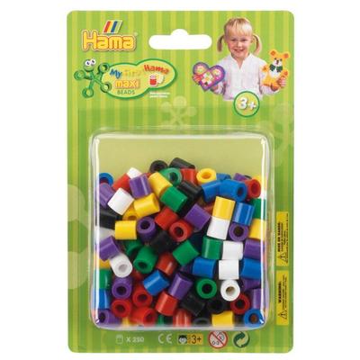 Hama 8520 - Perlen, Bügelperlen Maxi, 250 Stück, bunt, volltonmix