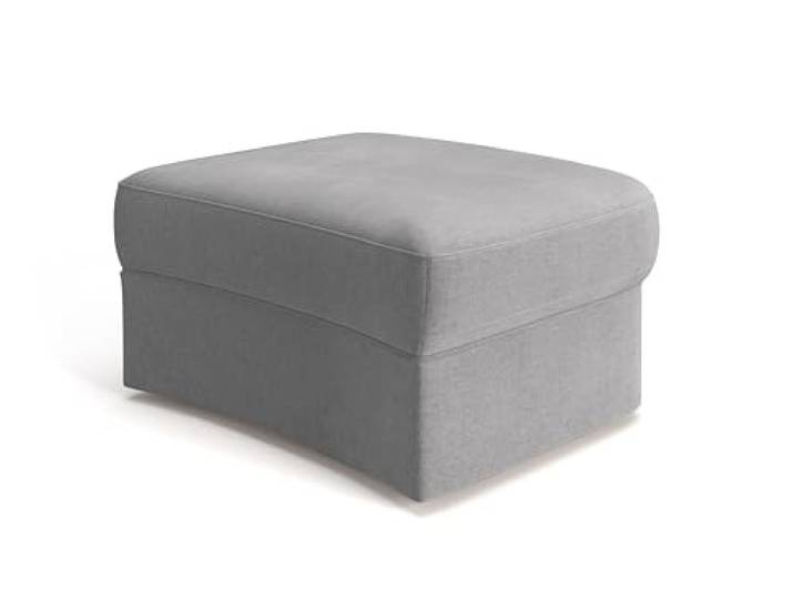 Cavadore Hocker Jawa / Bodennaher Polsterhocker in Nierenform / Ideal als Fußhocker oder Sitzgelegenheit / Passend zur Garnitur Jawa / 84 x 43 x 70 / Mikrofaser, Mittelgrau