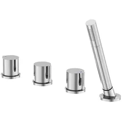 Steinberg Serie 260 Wannenarmatur 2602480 chrom, 4-Locharmatur mit ausziehbarer Handbrause