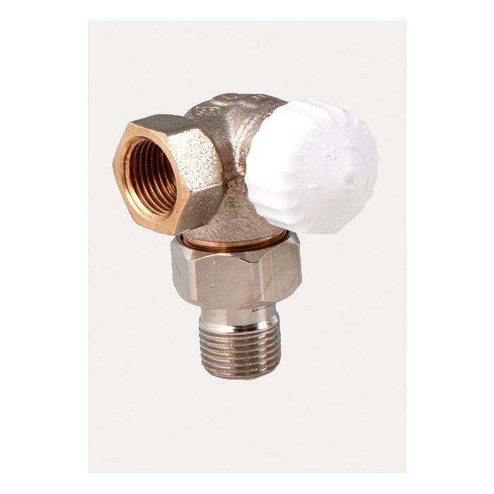 Heimeier Thermostat Ventilunterteil 231002000 Winkeleck rechts, 1/2", Rotguss vernickelt