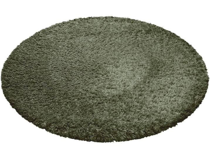 Hochflor-Teppich ESPRIT YOGI ESP-096 , grün, H:50mm Ø:80cm, Polyester, Teppiche, Hochflor-Teppich, flauschiger weicher Flor, Wohnzimmer, Schlafzimmer