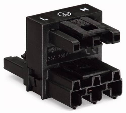 WAGO Netz-H-Verteiler Netz-Stecker - Netz-Buchse, Netz-Buchse Gesamtpolzahl: 3 Weiß 50St.