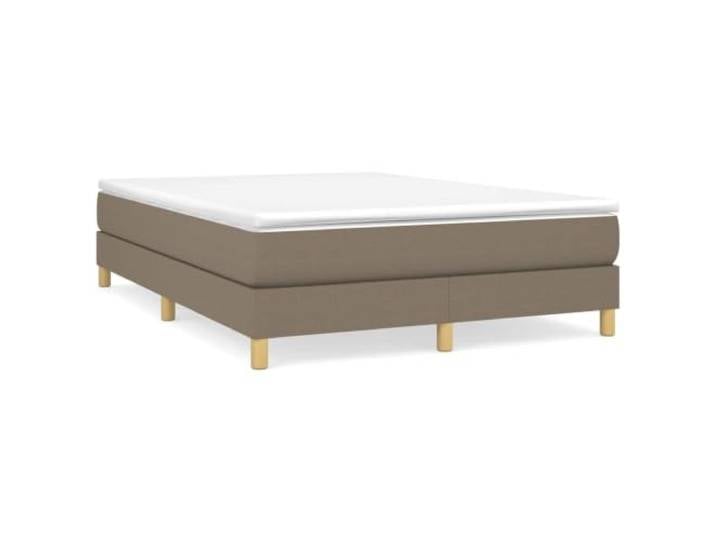 PUGYNBK Boxspringbett, 140 x 190 cm, Taupe Taschenfedern, mittlere Festigkeit, Holzlatten, atmungsaktiver Schutz