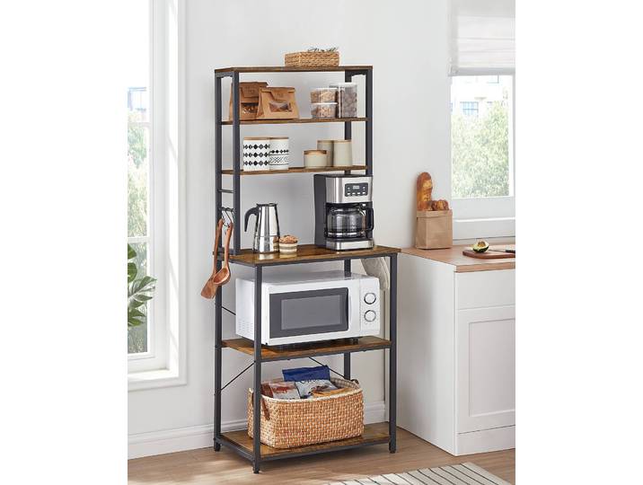 Küchenregal Jamban 167 cm 60 x 167 x 40cm Braun/Dunkelbraun