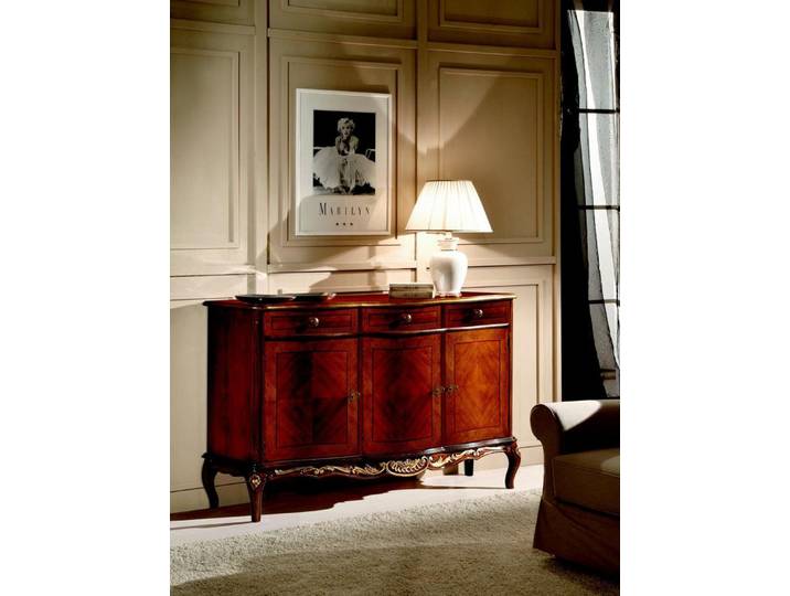 JVmoebel Kommode Braune Holzkommode im italienischen Barock-Stil für elegantes Wohnen (1 St., Kommode), Made in Italy