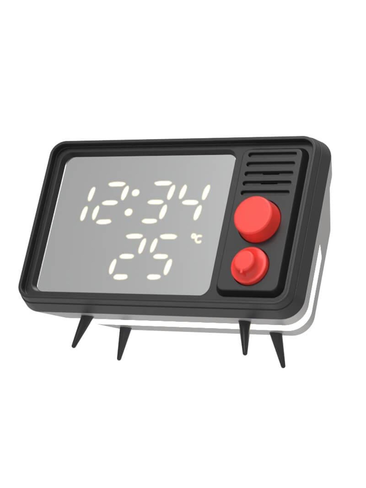MOB Speaker Alarm Clock with Light TV Retro Grey
