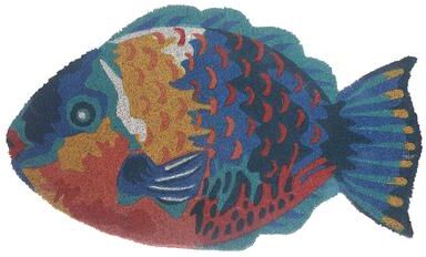 IH Casa Decor Tropical Fish Shape Coir Door Mat