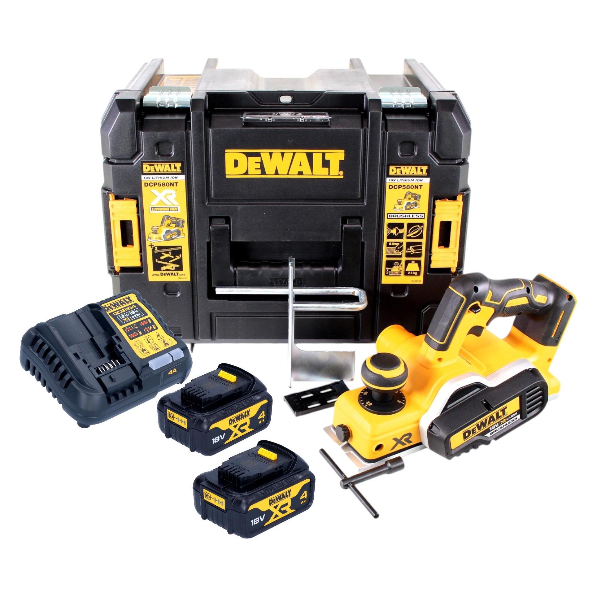DeWalt DCP 580 M2 Akku Hobel 18V 82mm + 2x Akku 4,0Ah + Ladegerät + TSTAK (37942147)