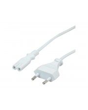 VALUE Netzkabel Euro St./2p.BU weiss 1m Kabel Strom/Netzteil 2-polig Weiß (19.99.2090)