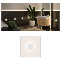 LumiTiles LED Fliesen Square Einzelfliese IP44 100x10mm 20lm 12V 0,8W dimmbar 2700K Weiß Kunststoff Aluminium