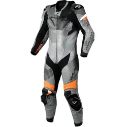 Macna Ignite, Lederkombi 1tlg. perforiert - Grau/Schwarz/Orange - 58